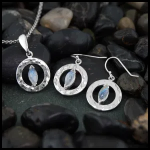Hammered Moonstone Disc Set