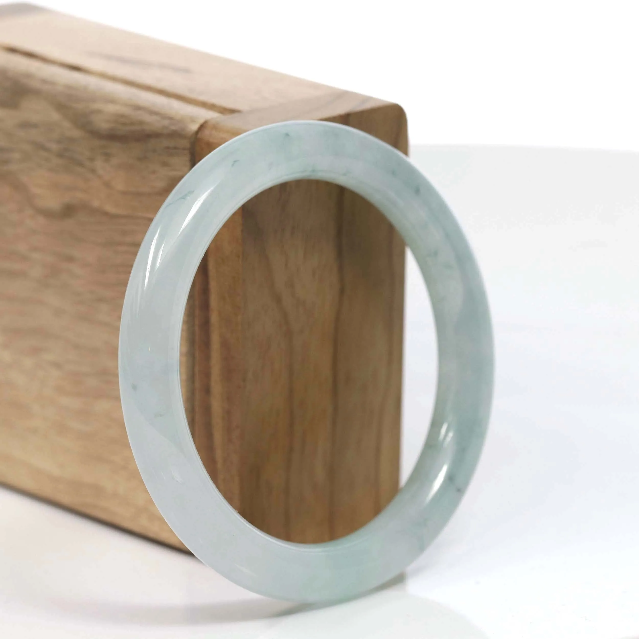 High-End Classic Bangle Genuine Burmese Ice Jadeite Jade Bangle Bracelet (53.45 mm) #T065