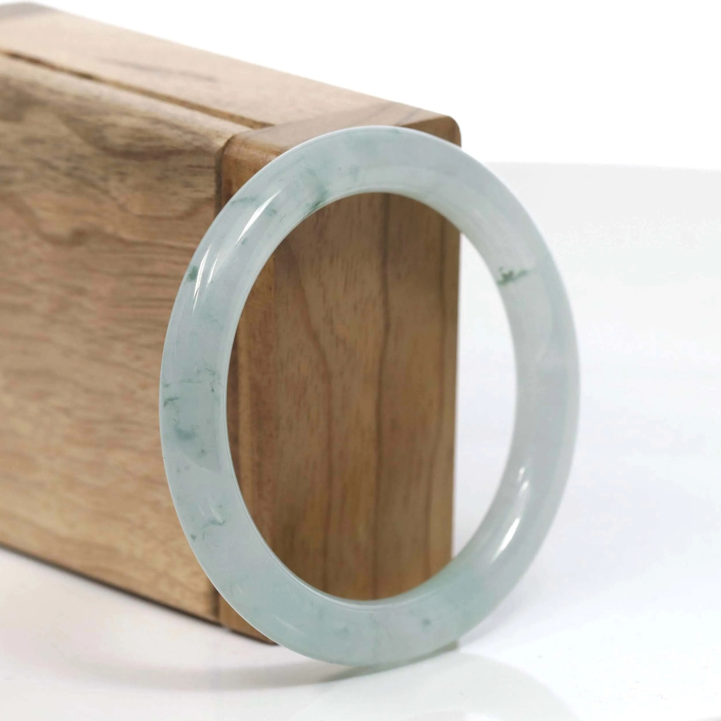 High-End Classic Bangle Genuine Burmese Ice Jadeite Jade Bangle Bracelet (53.45 mm) #T065