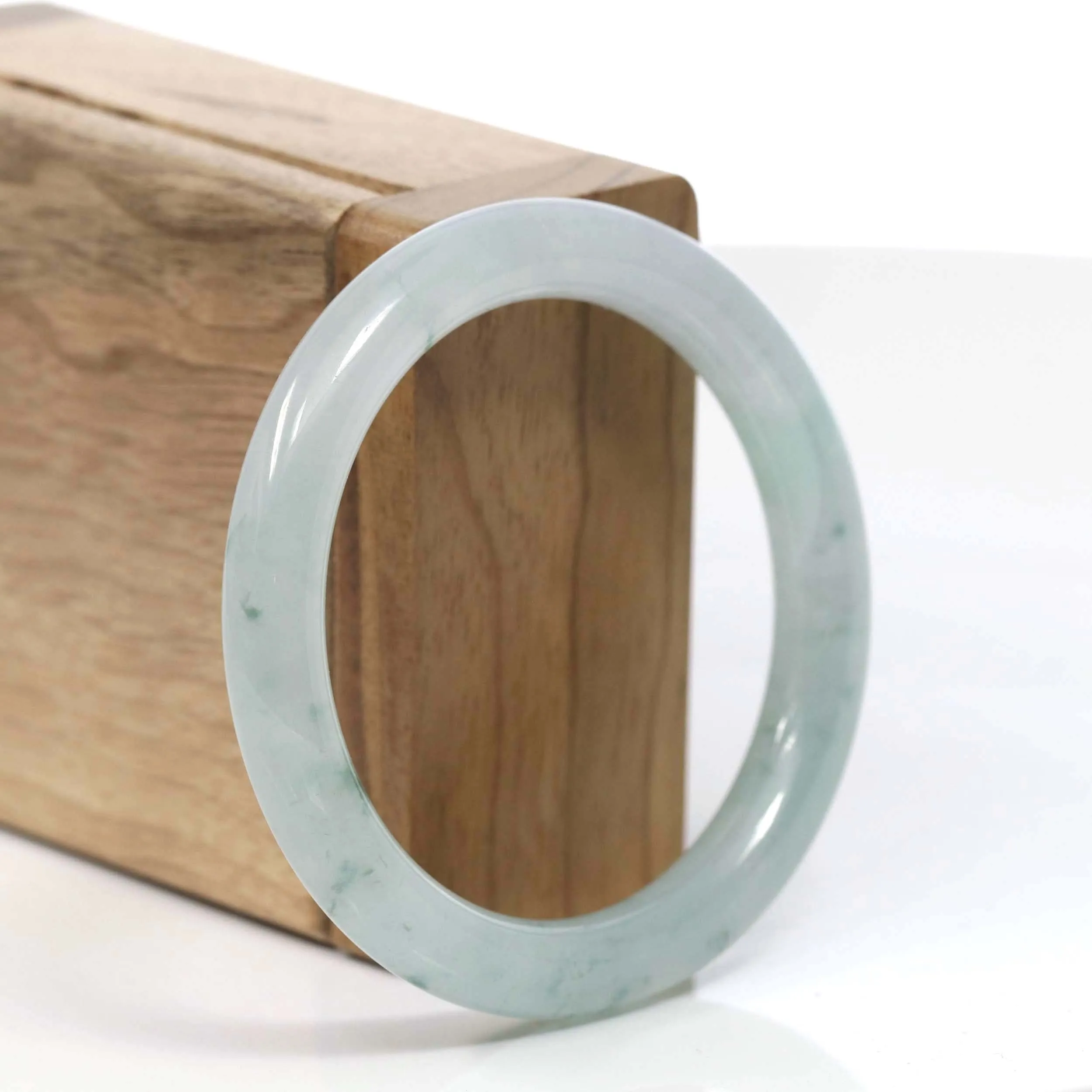 High-End Classic Bangle Genuine Burmese Ice Jadeite Jade Bangle Bracelet (53.45 mm) #T065