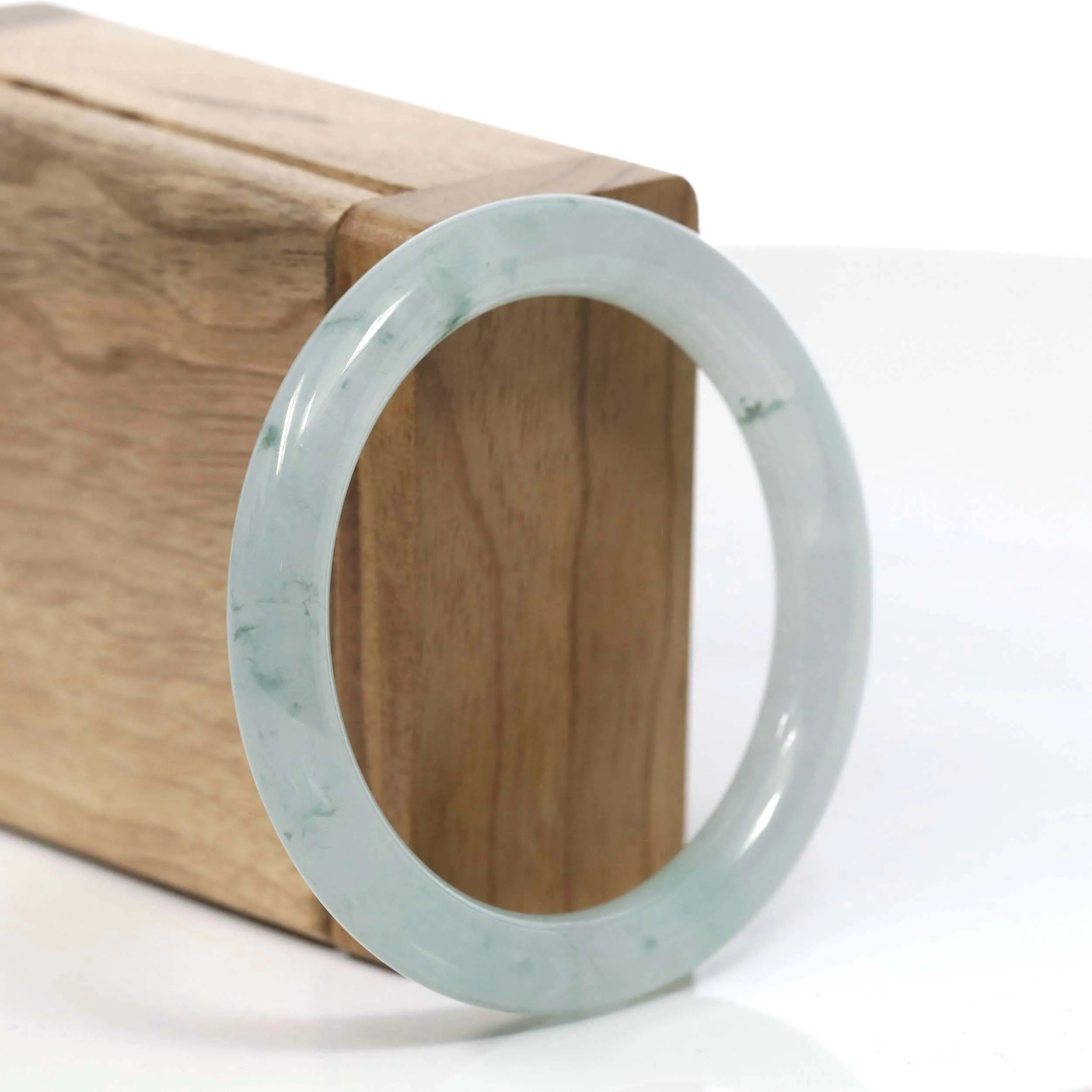 High-End Classic Bangle Genuine Burmese Ice Jadeite Jade Bangle Bracelet (53.45 mm) #T065