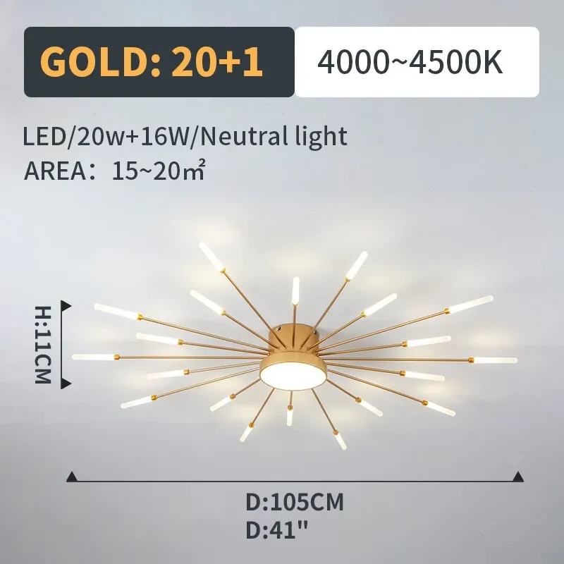 Hot sale fireworks led Chandelier For Living Room Bedroom Home chandelier Modern Led Ceiling Chandelier Lamp Lighting chandelier