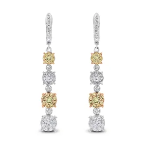 Ice Champagne Diamond Earrings (2.49 ct Diamonds) in Gold