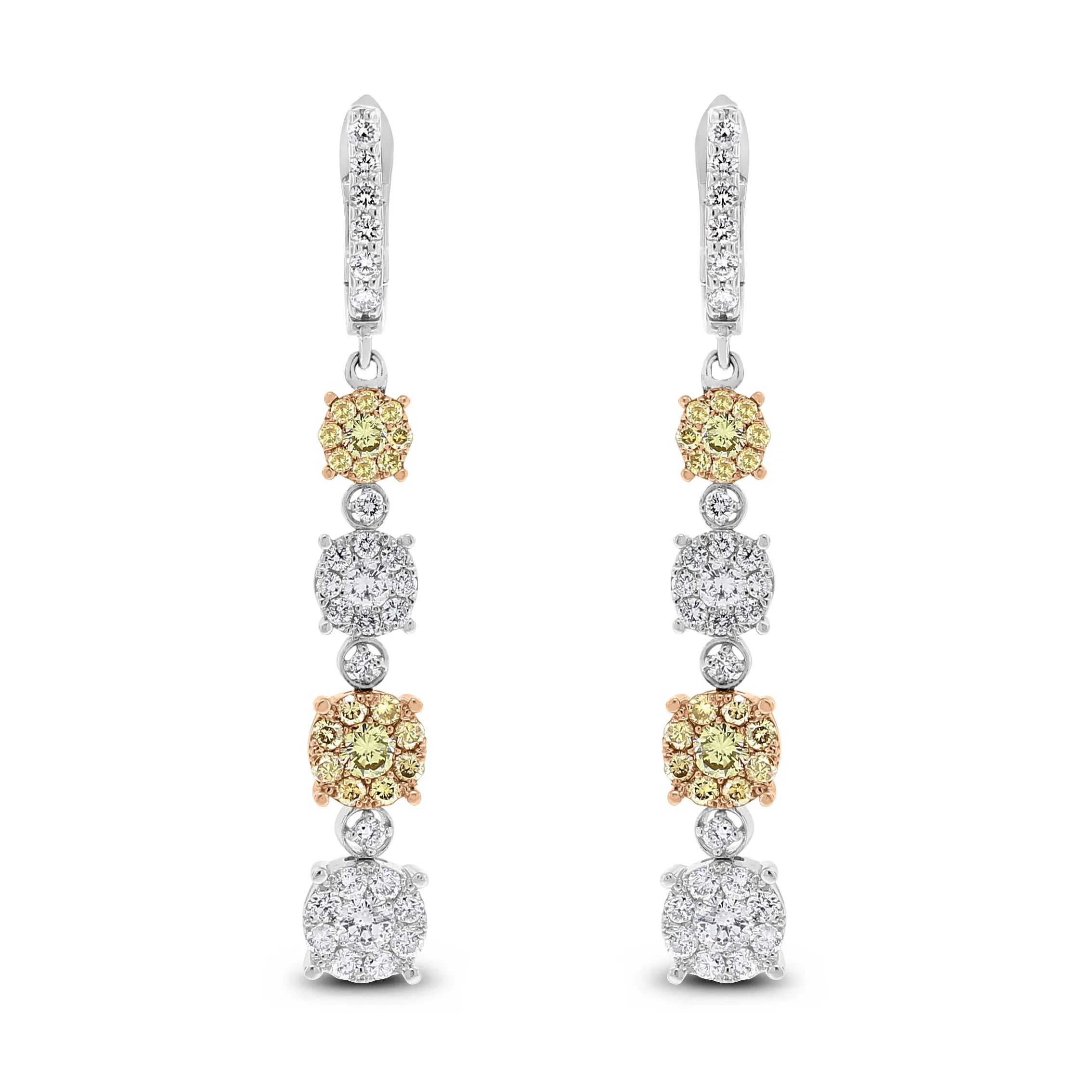 Ice Champagne Diamond Earrings (2.49 ct Diamonds) in Gold