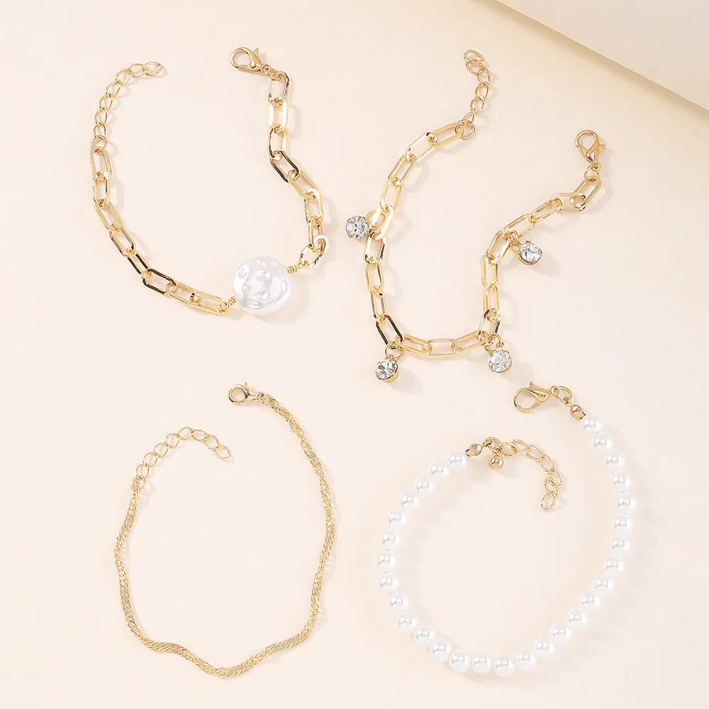 Imitation Pearl Girl Bracelet Set Ins Fashion Jewelry