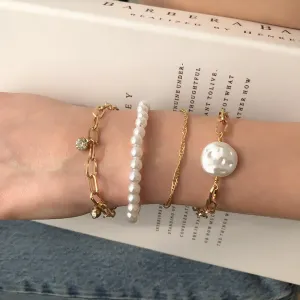 Imitation Pearl Girl Bracelet Set Ins Fashion Jewelry