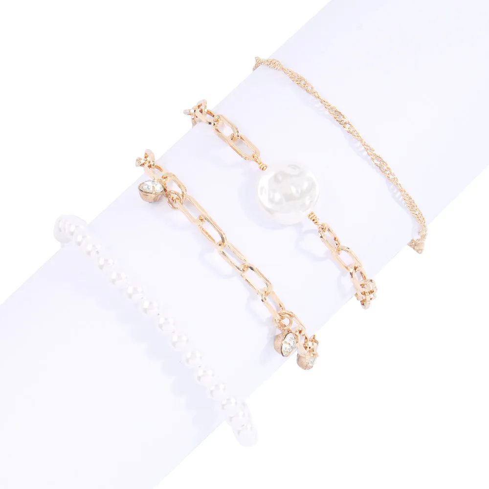 Imitation Pearl Girl Bracelet Set Ins Fashion Jewelry