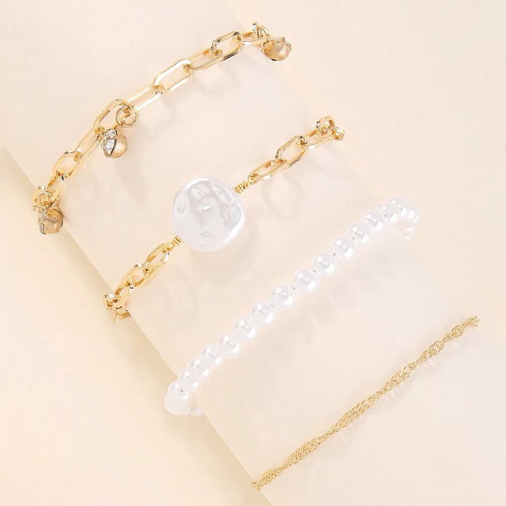 Imitation Pearl Girl Bracelet Set Ins Fashion Jewelry