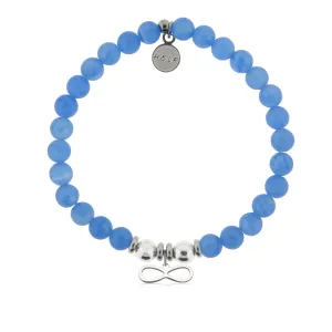 Infinity Charm with Azure Blue Jade Charity Bracelet