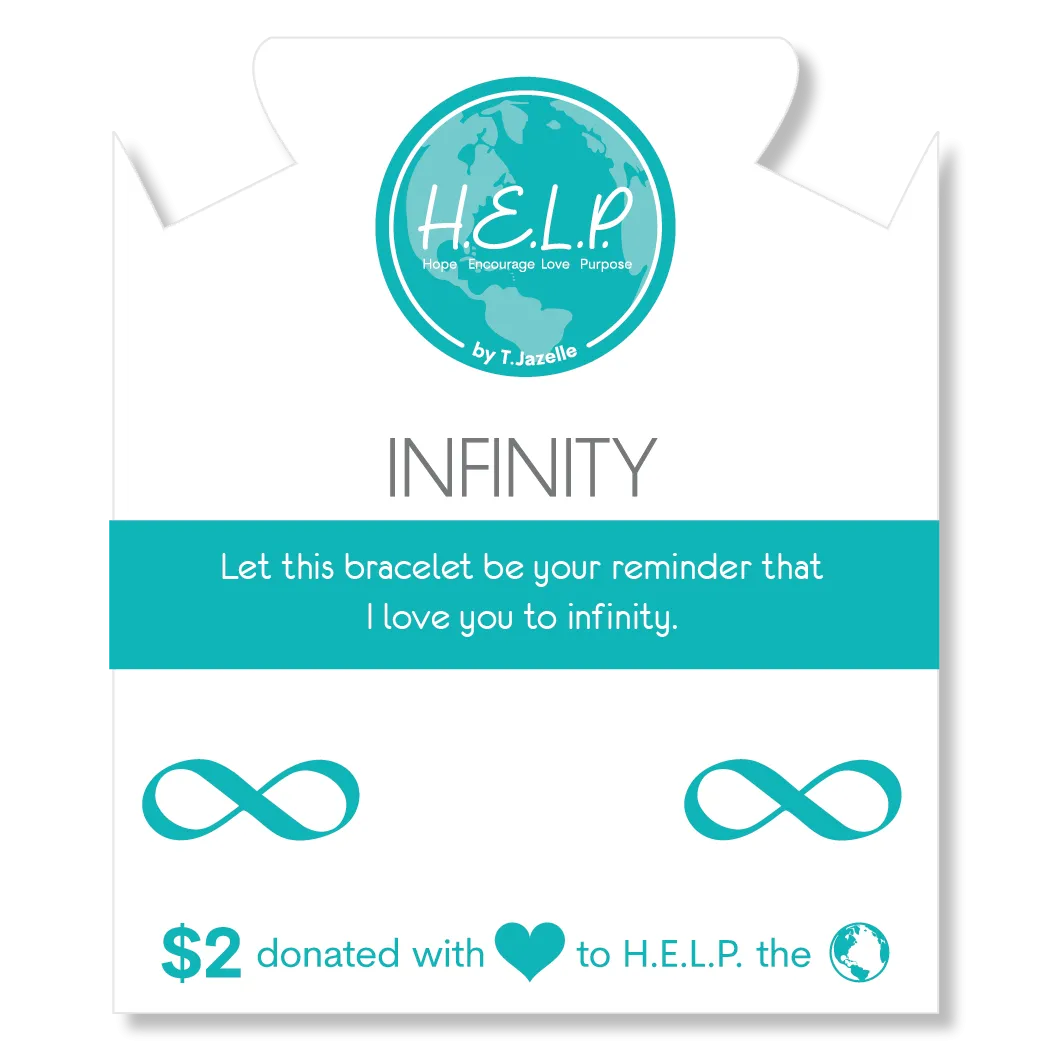 Infinity Charm with Azure Blue Jade Charity Bracelet