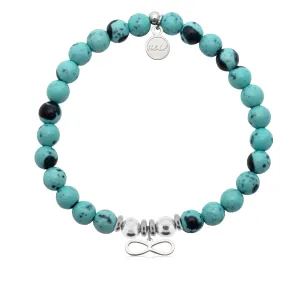Infinity Charm with Blue Zebra Jade Charity Bracelet
