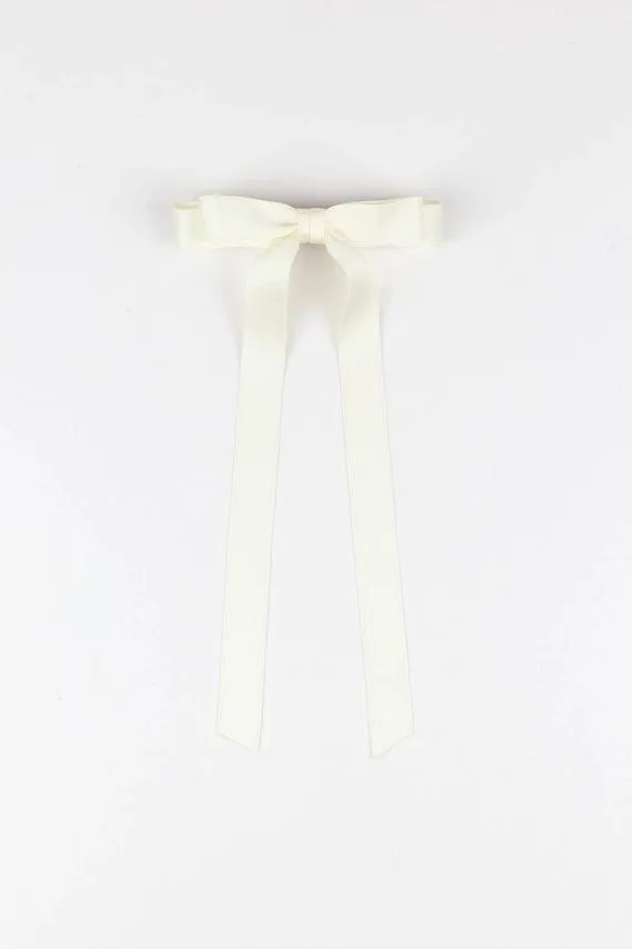 Ivory Satin Double Hair Bow