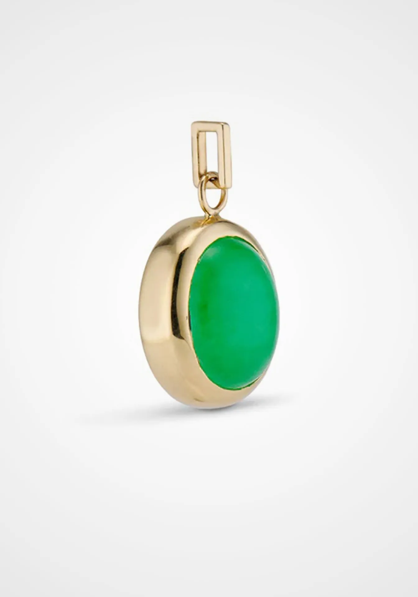 Jade Bubble, 14K Yellow Gold Pendant