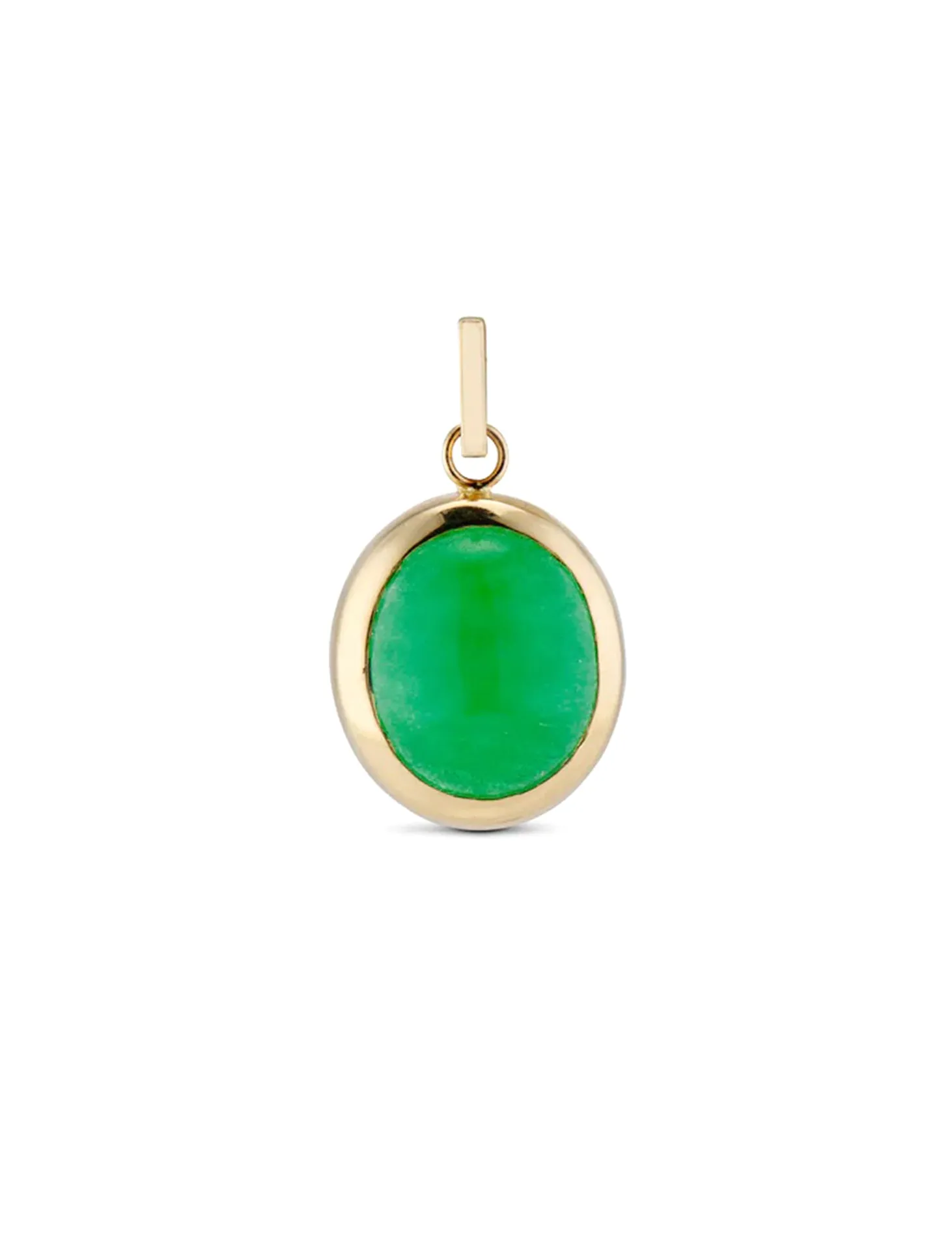 Jade Bubble, 14K Yellow Gold Pendant