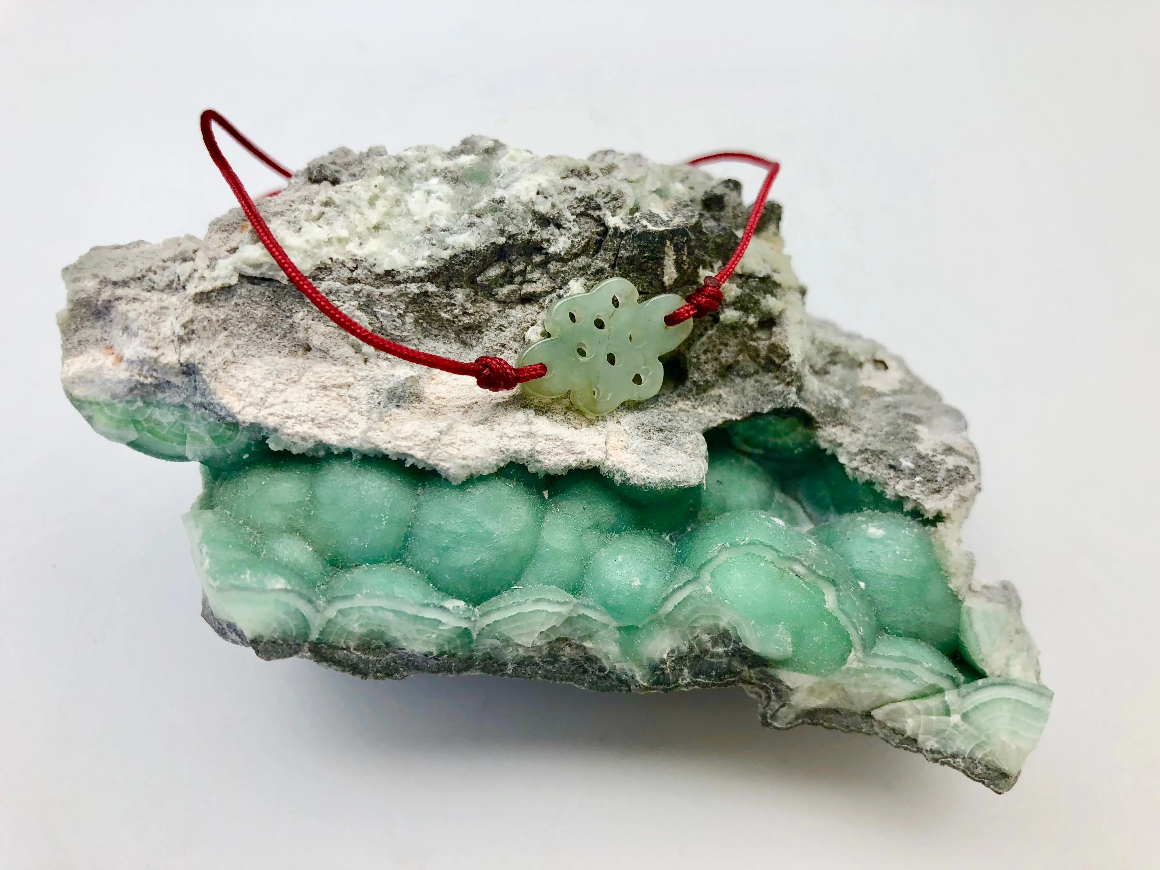 Jade by Nikolai Endless Knot Red String Charm Bracelet - Endless Good Fortune