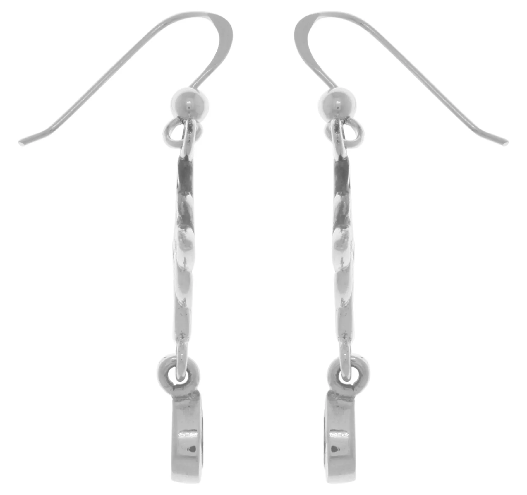 Jewelry Trends Sterling Silver and Garnet Celtic Luck Knotwork Dangle Earrings
