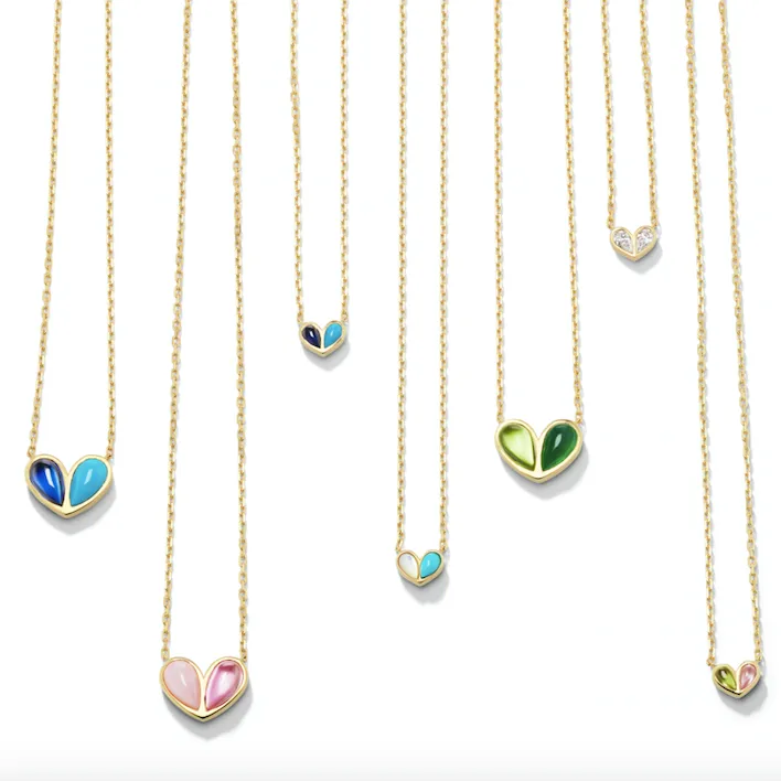 Jumbo Sweetheart Necklace Aquamarine & Larimar