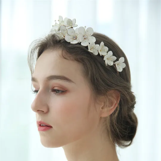 Kelysee Leather Floral Crown Tiara