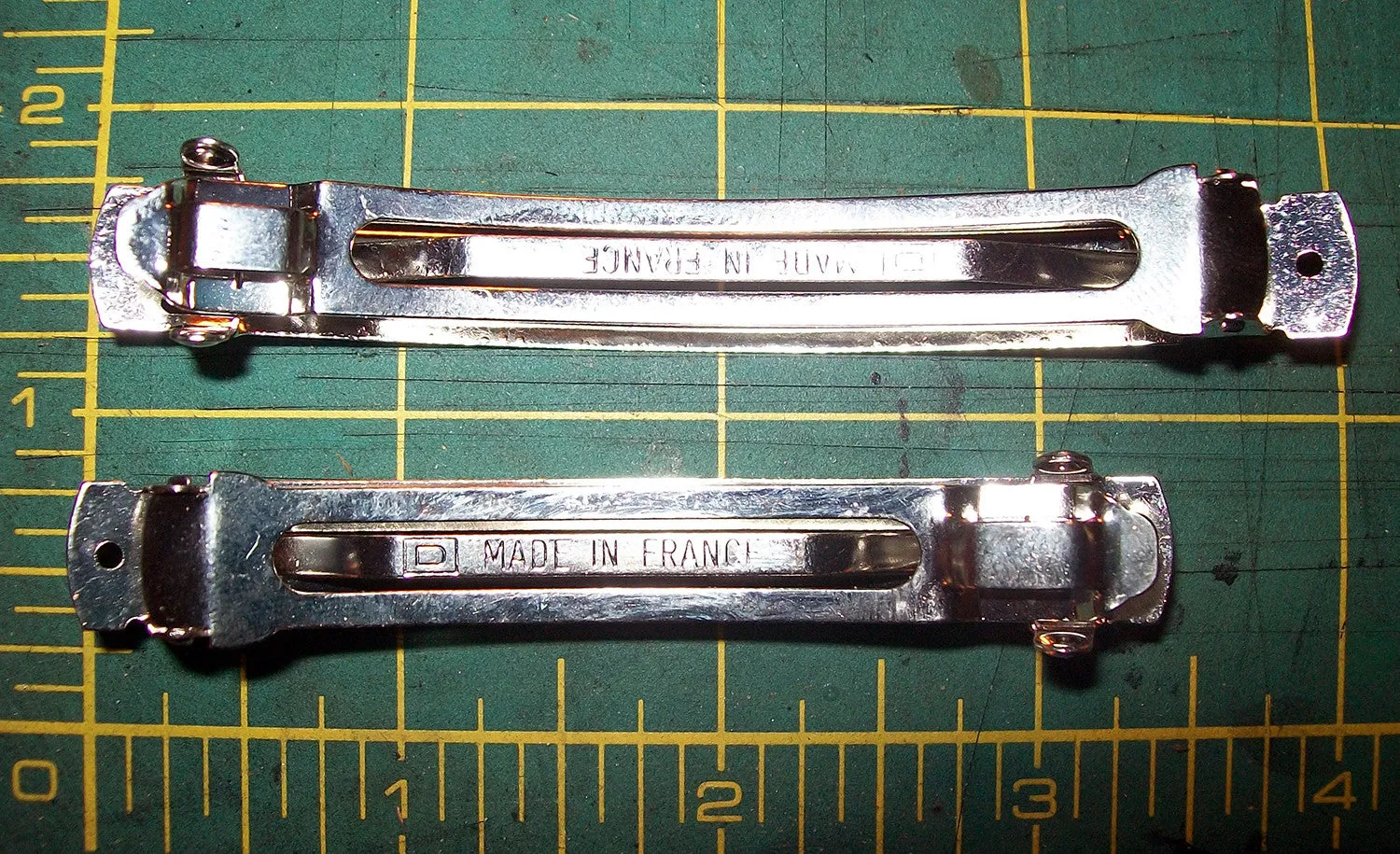 Leather French Barrettes with Crystals