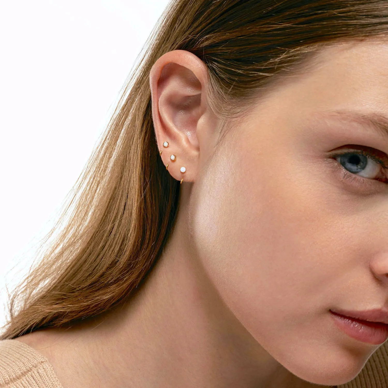 Little Opal Huggies Hoops