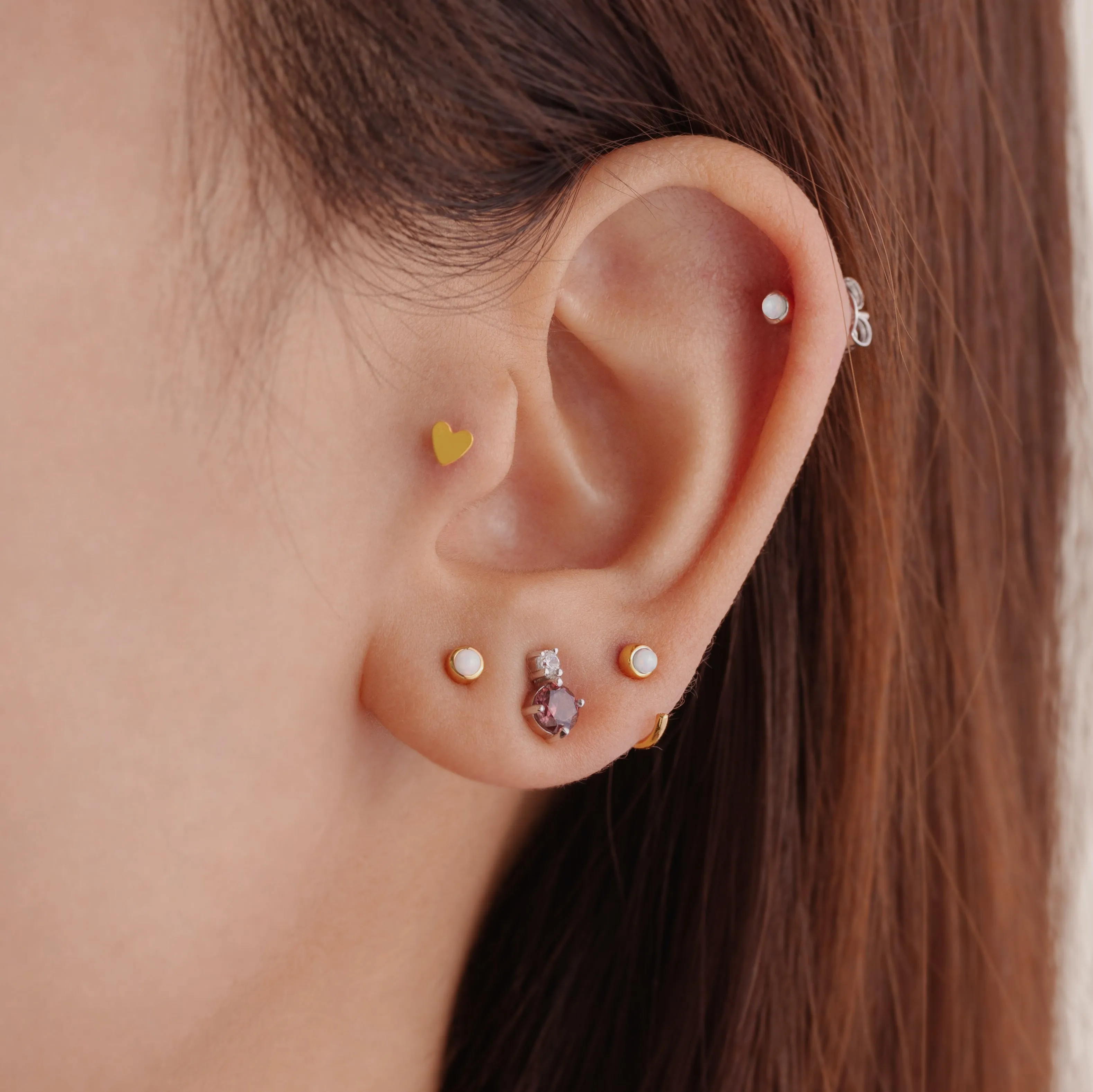 Little Opal Huggies Hoops