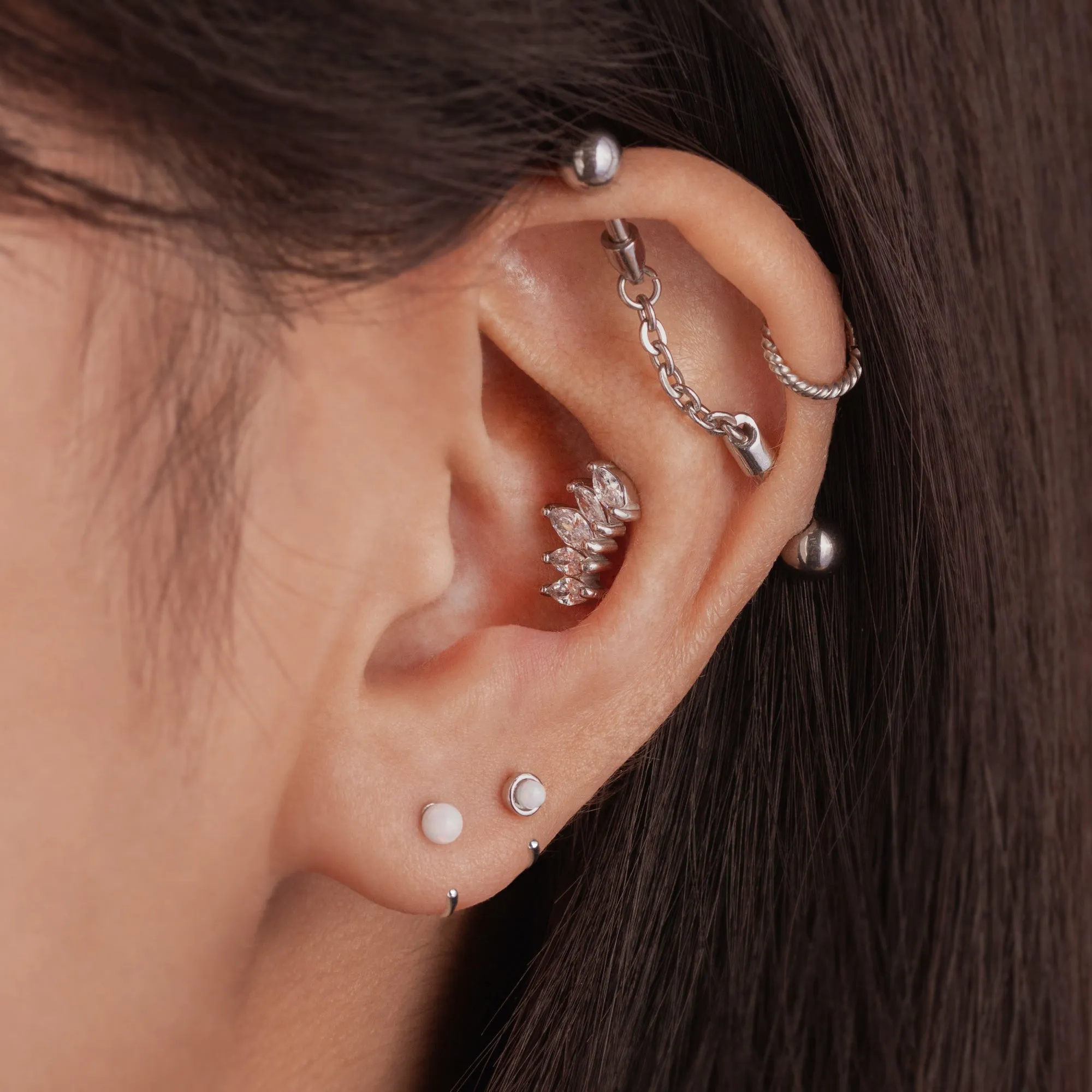 Little Opal Huggies Hoops
