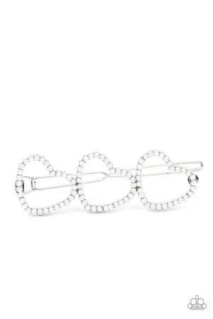 Love Struck - White Hair Clip - Paparazzi Accessories