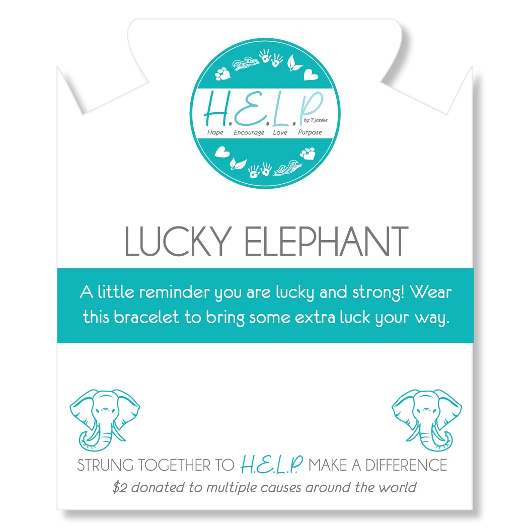 Lucky Elephant Charm with Lemonade Jade Charity Bracelet