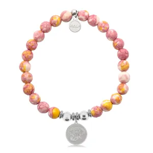 Lucky Elephant Charm with Lemonade Jade Charity Bracelet