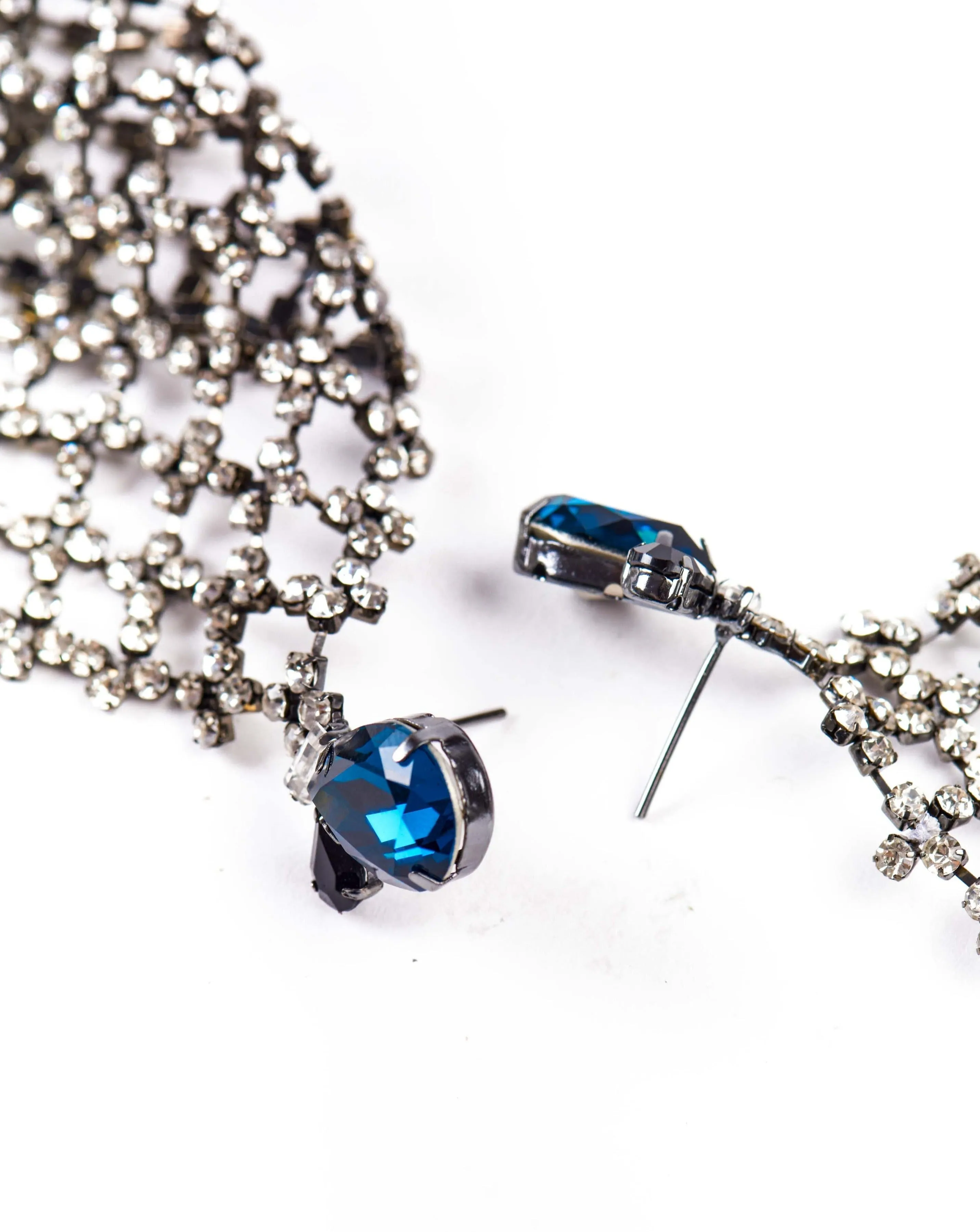 Luna Plaided Chandelier Earrings In Sparkling White