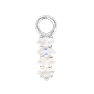 Lynx Moonstone Marquise Silver Charm