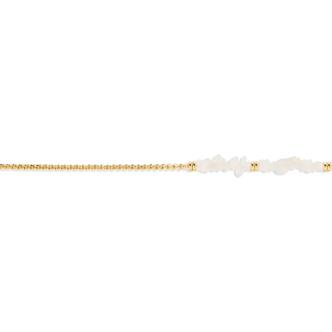 Mainfestones White Jade Gold Plated 24.5cm Adjustable Bracelet 6892