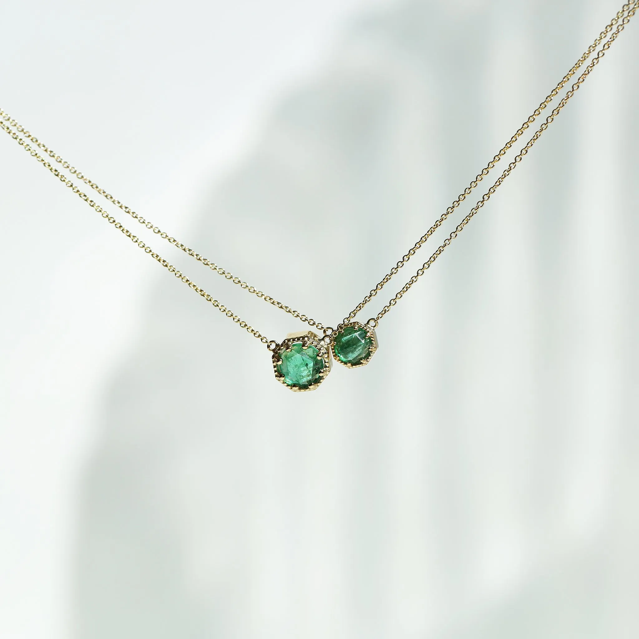 Maman Crown Bezel Emerald Necklace