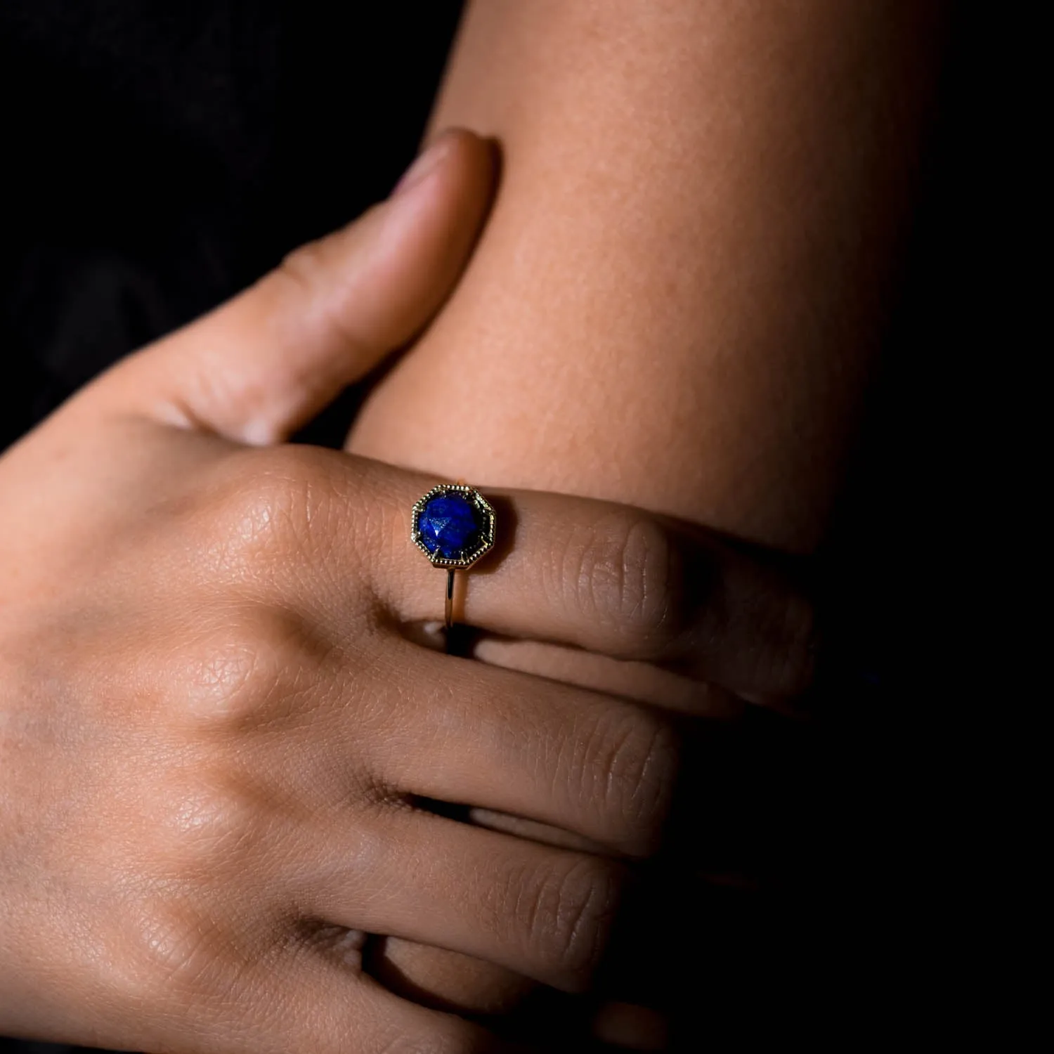 Maman Crown Bezel Lapis Ring