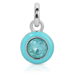 March Aquamarine Birthstone Charm - Round