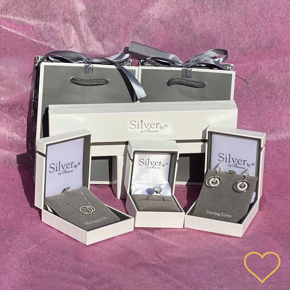 March Birthstone Sterling Silver Pendant And Earrings Set
