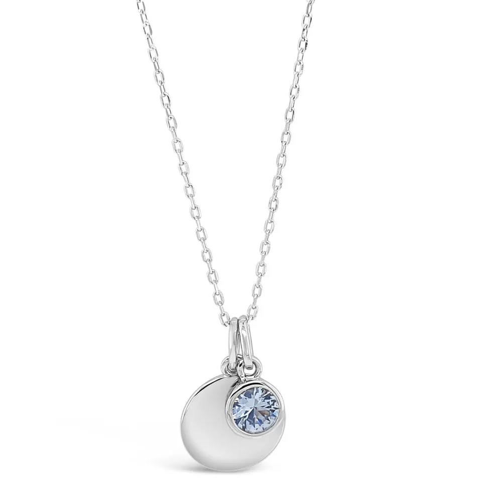 March Birthstone Sterling Silver Pendant And Earrings Set