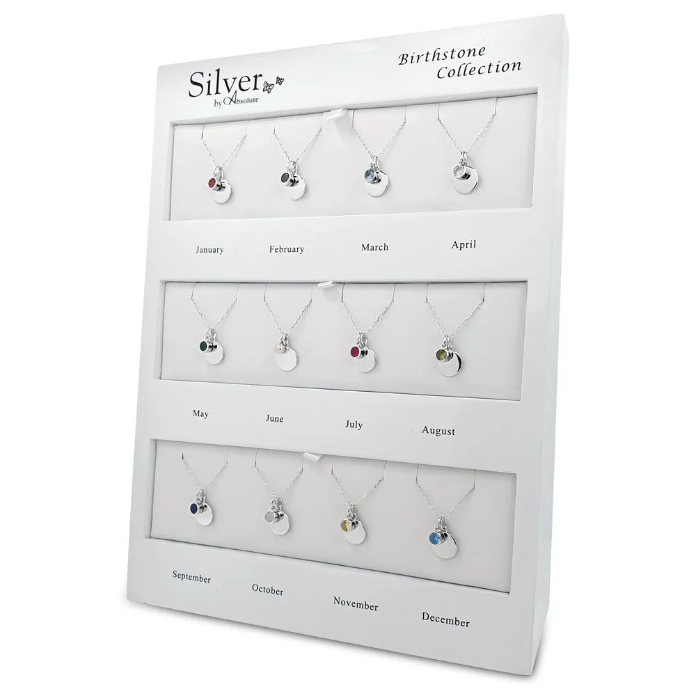 March Birthstone Sterling Silver Pendant And Earrings Set