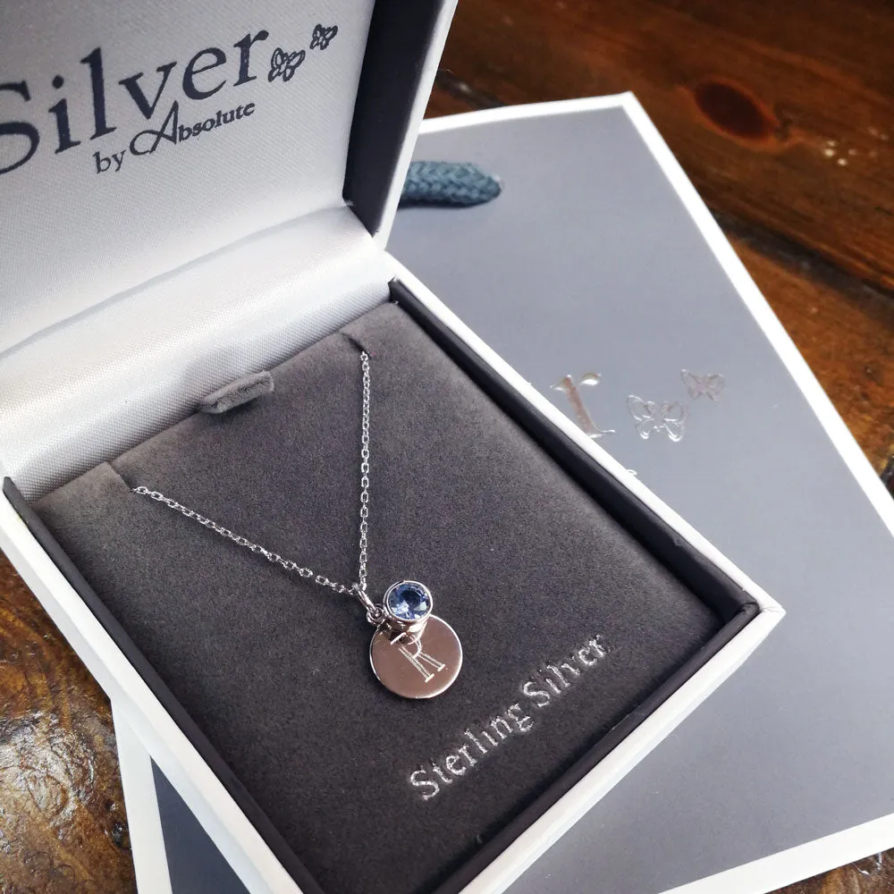 March Birthstone Sterling Silver Pendant And Earrings Set