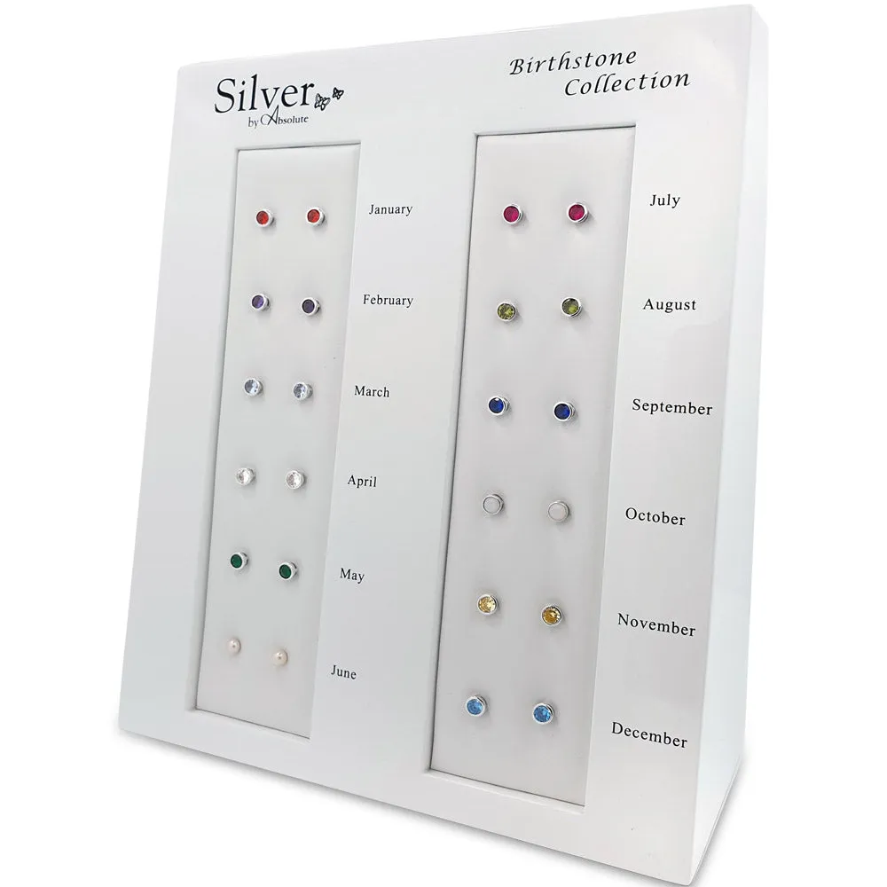 March Birthstone Sterling Silver Pendant And Earrings Set