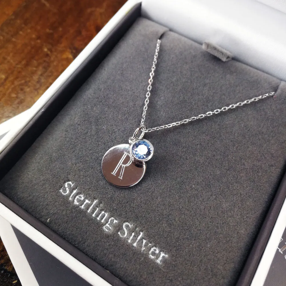 March Birthstone Sterling Silver Pendant And Earrings Set