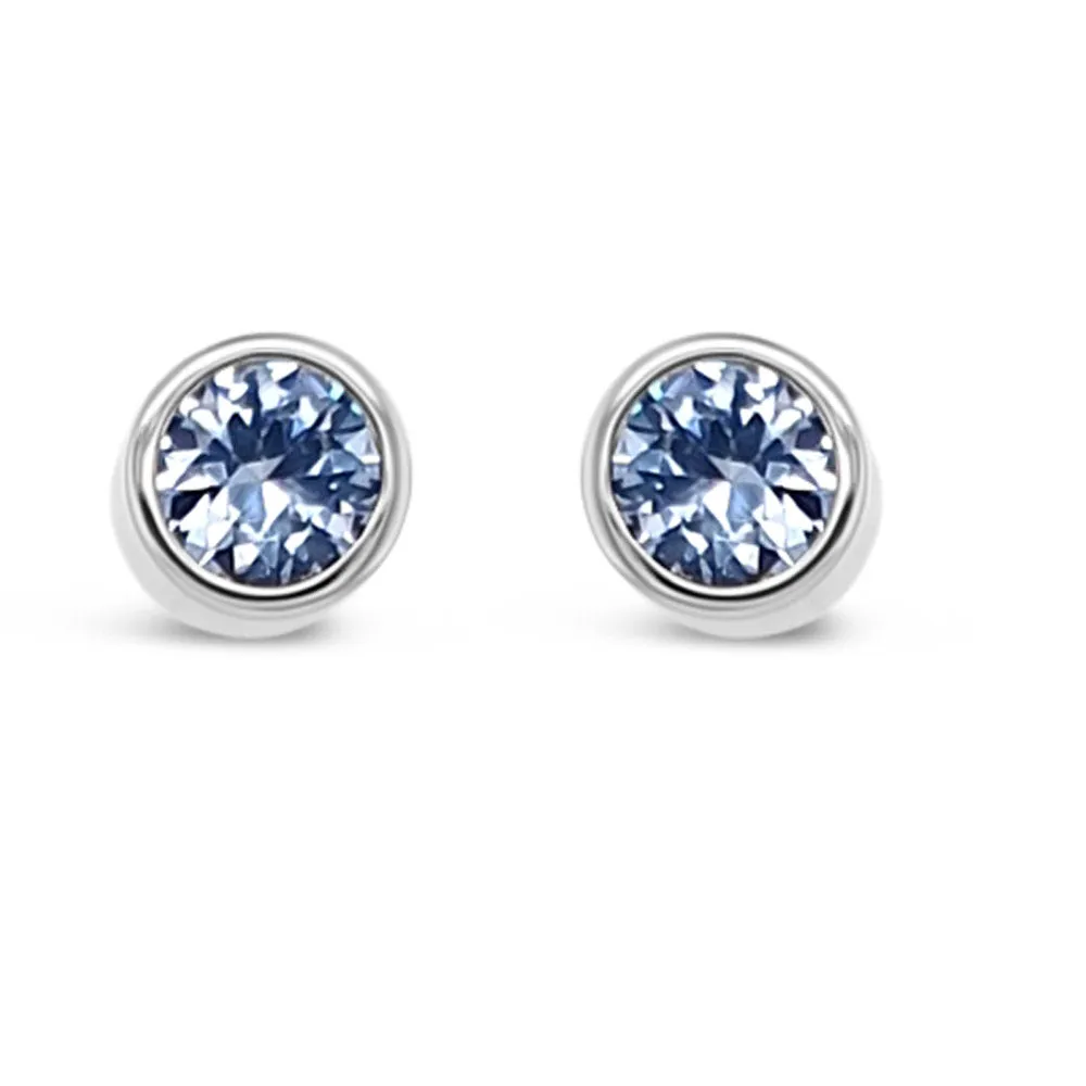 March Birthstone Sterling Silver Pendant And Earrings Set
