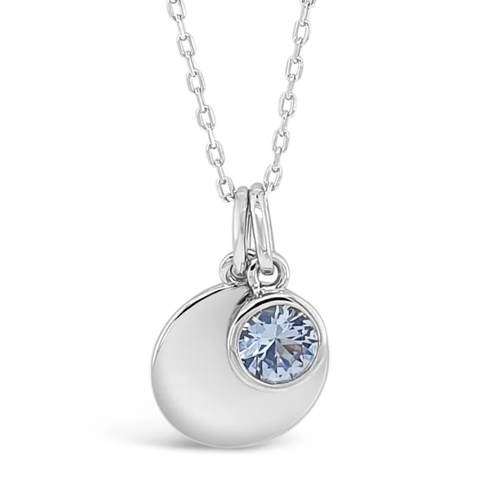 March Birthstone Sterling Silver Pendant And Earrings Set