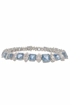 Maruqis and Square Cut Aquamarine Necklace