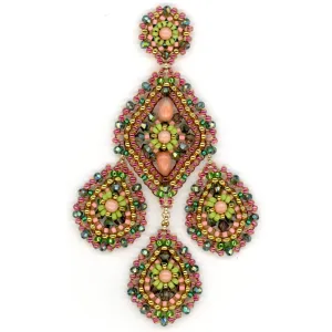 MIGUEL ASES MULTI PINK CORAL ZANZIBAR CHANDELIER DROP