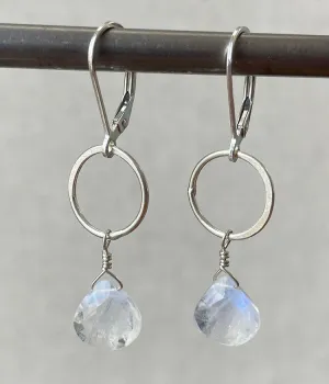 Moonstone Circle Earrings