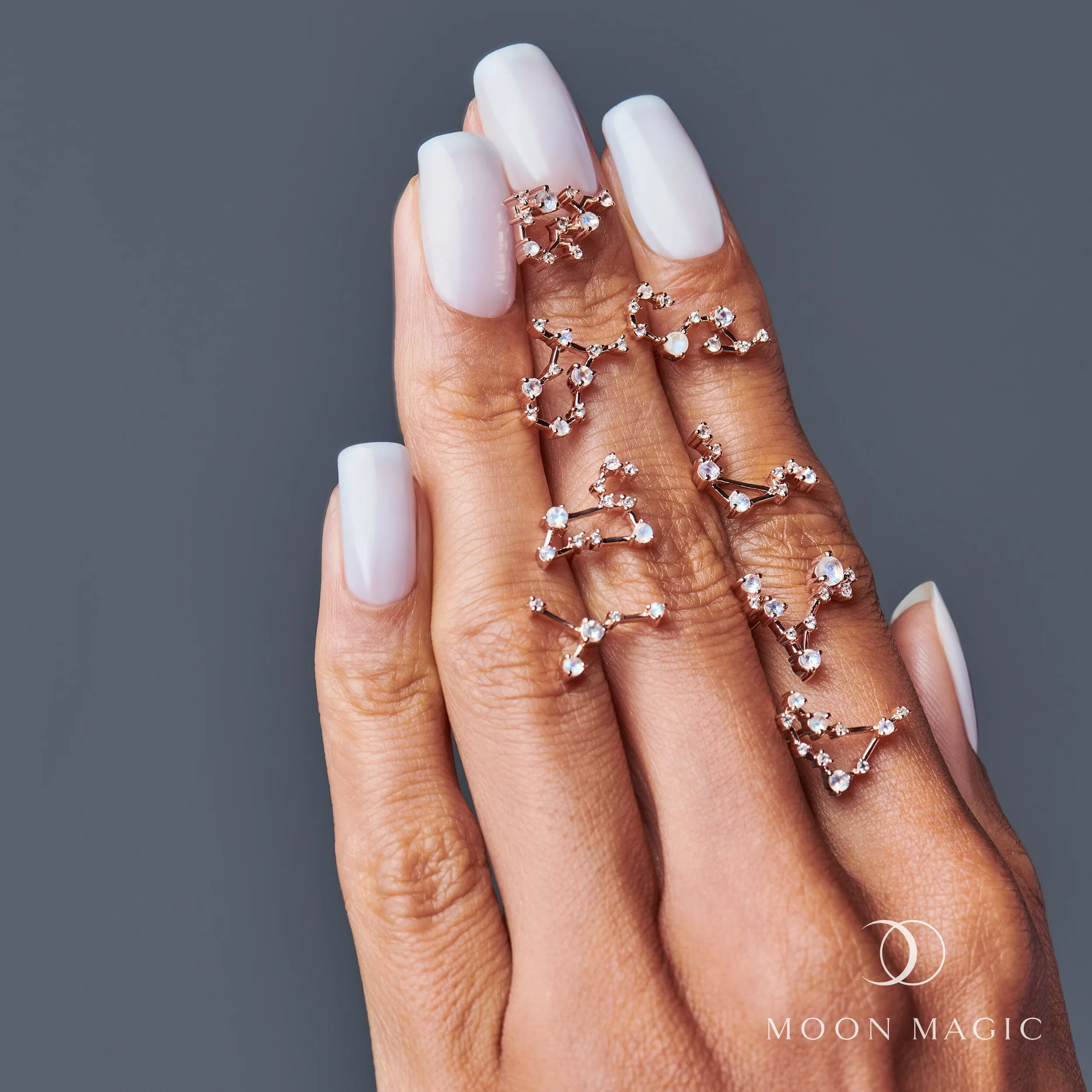Moonstone Earrings - Cancer Zodiac Constellation
