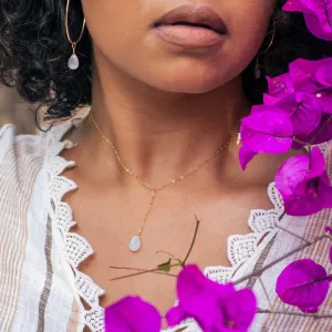 Moonstone Hoop Earrings