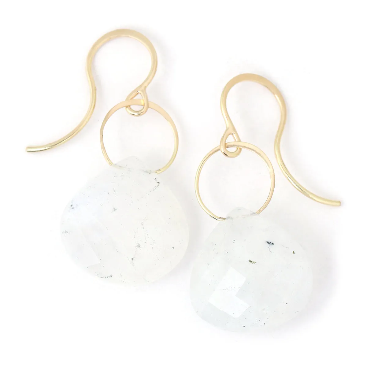 Moonstone single drop earrings