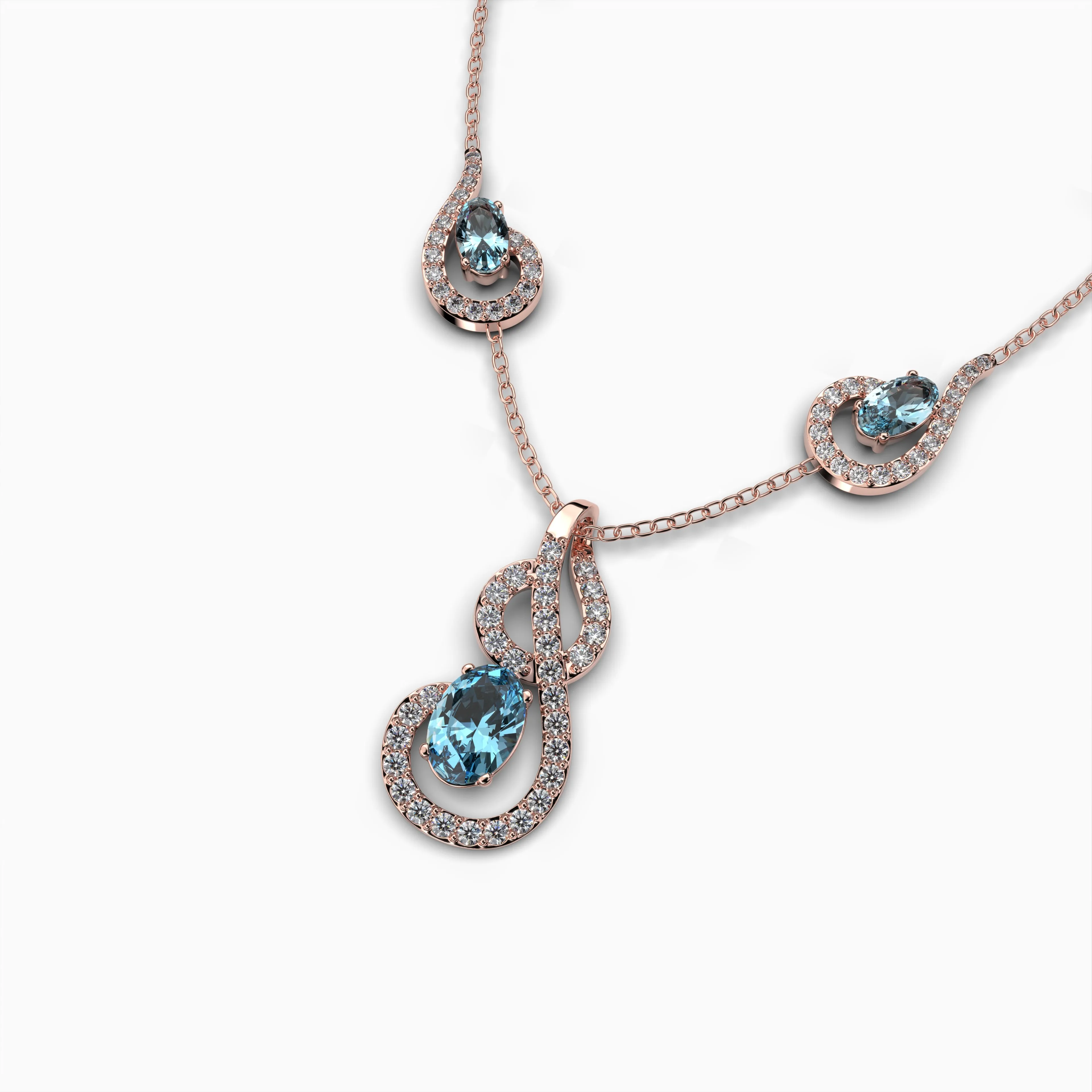 Natural Aquamarine Necklace - Hailey